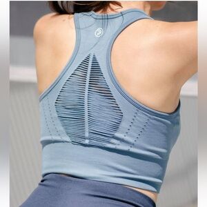 Savvi Prana Sports Bra laser cut,muted blue, size Medium
